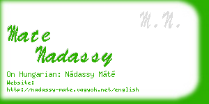 mate nadassy business card